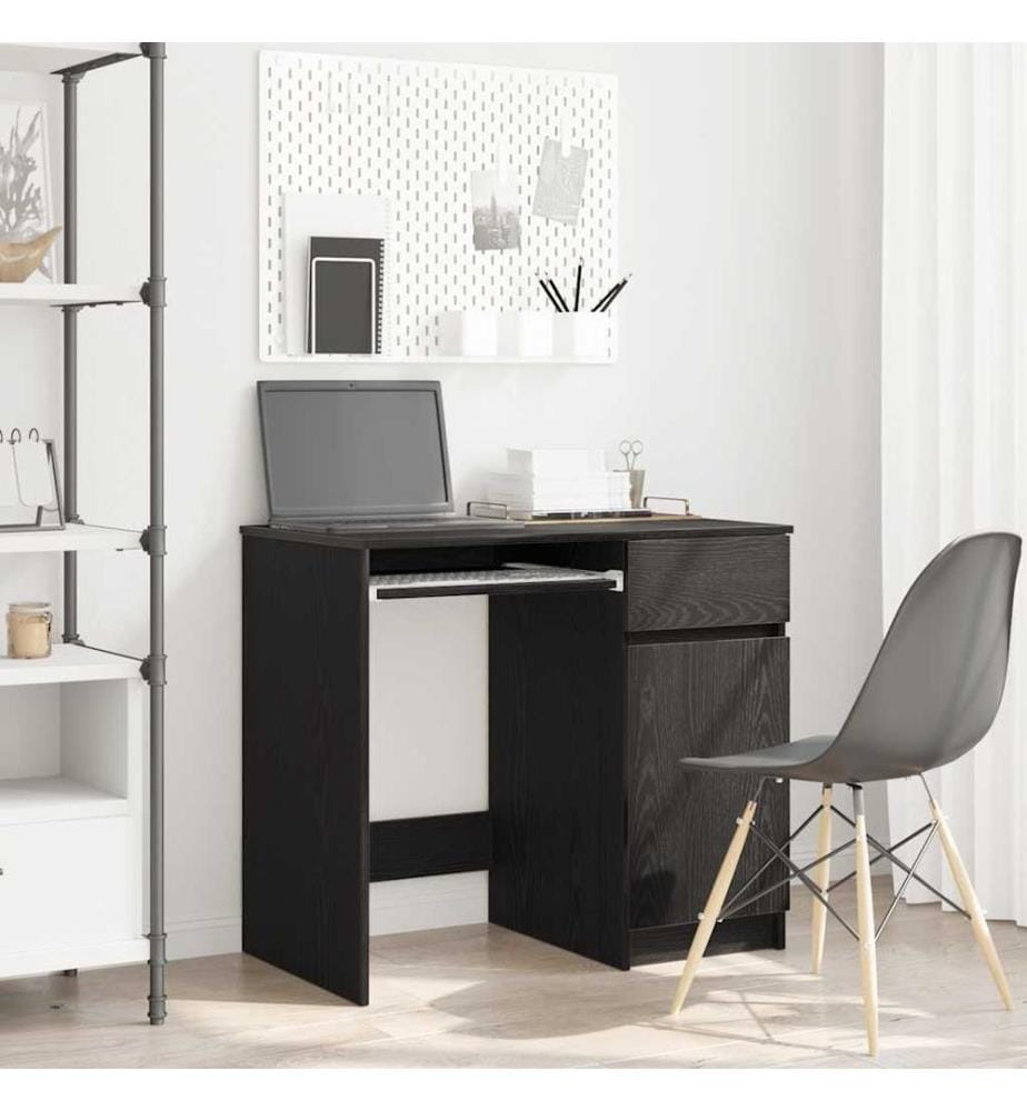 Schreibtisch Schwarz Eichen-Optik 86x49x76 cm Holzwerkstoff
