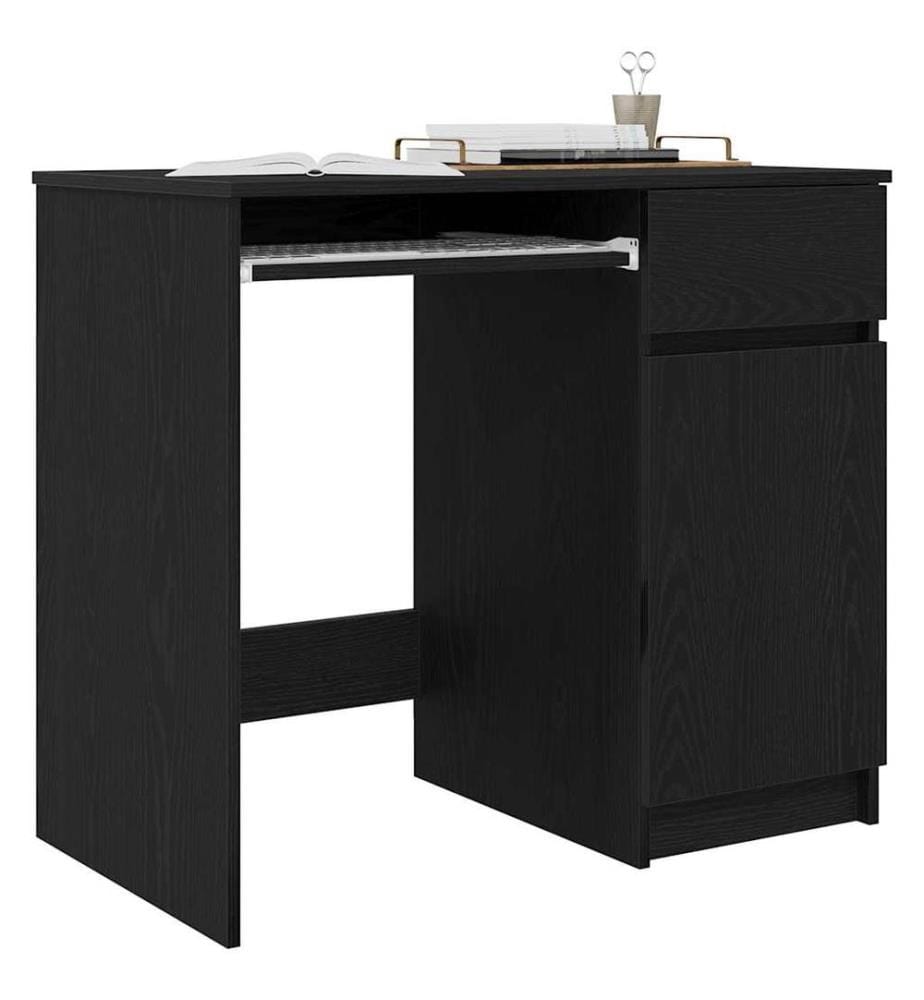 Schreibtisch Schwarz Eichen-Optik 86x49x76 cm Holzwerkstoff