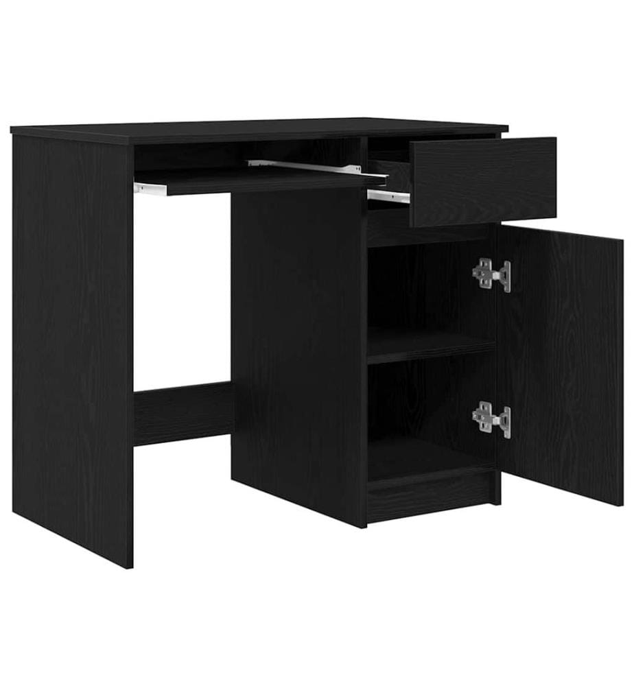 Schreibtisch Schwarz Eichen-Optik 86x49x76 cm Holzwerkstoff