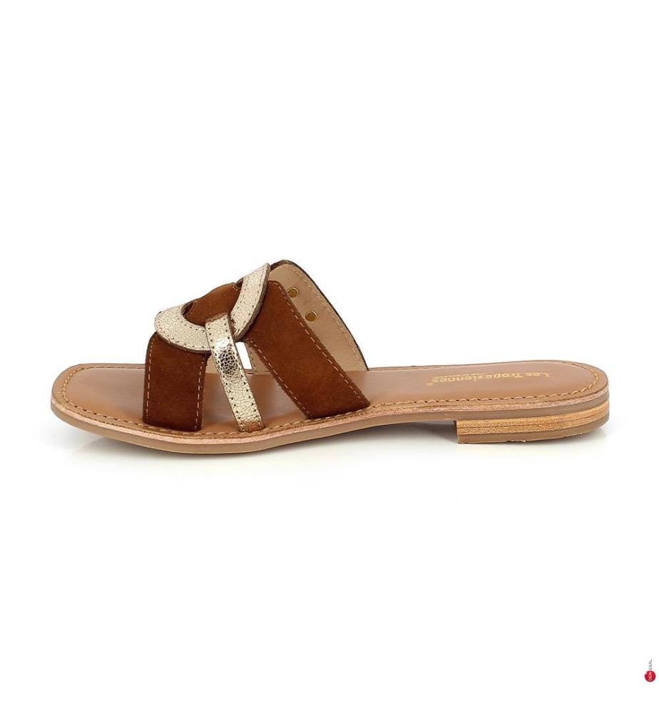 Mules Hevita - Caramel et Doré