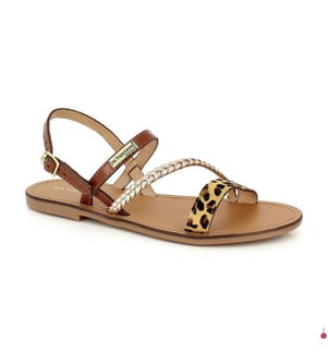 Batresse Sandals - Brown and Leopard