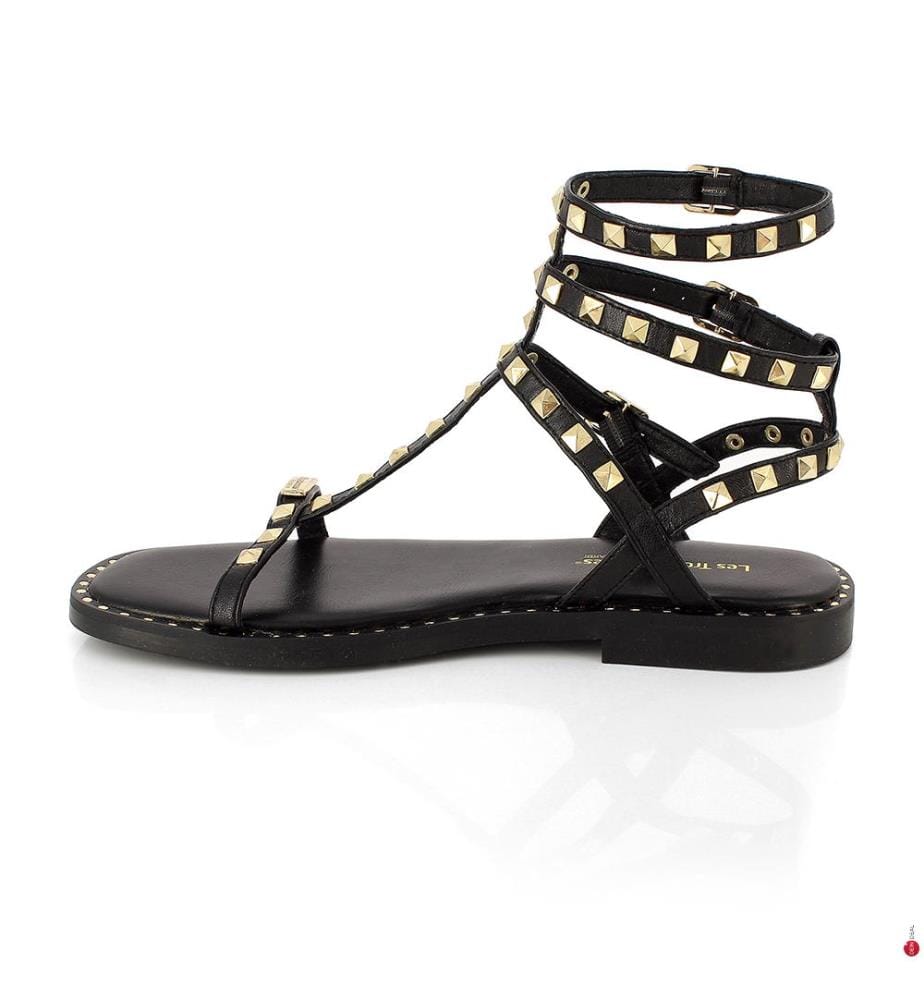 Leather Sandals Coralie - Black
