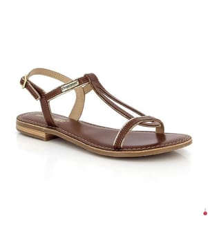 Hamatrio Leather Flat Sandals - Tan