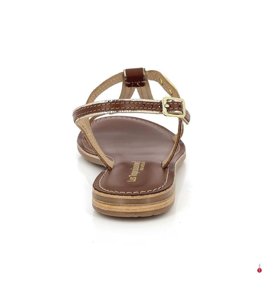 Hamatrio Leather Flat Sandals - Tan