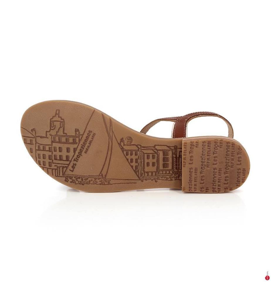 Hamatrio Leather Flat Sandals - Tan