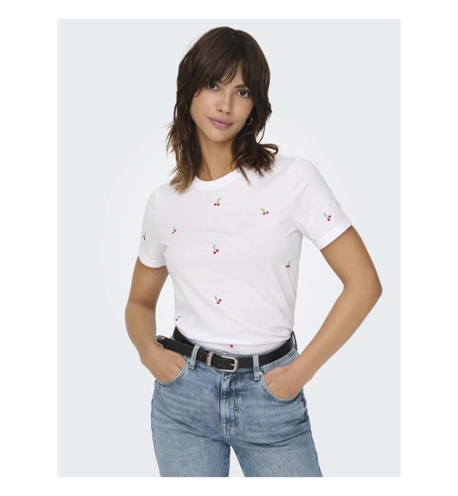 T-Shirt - Bright White Cherries