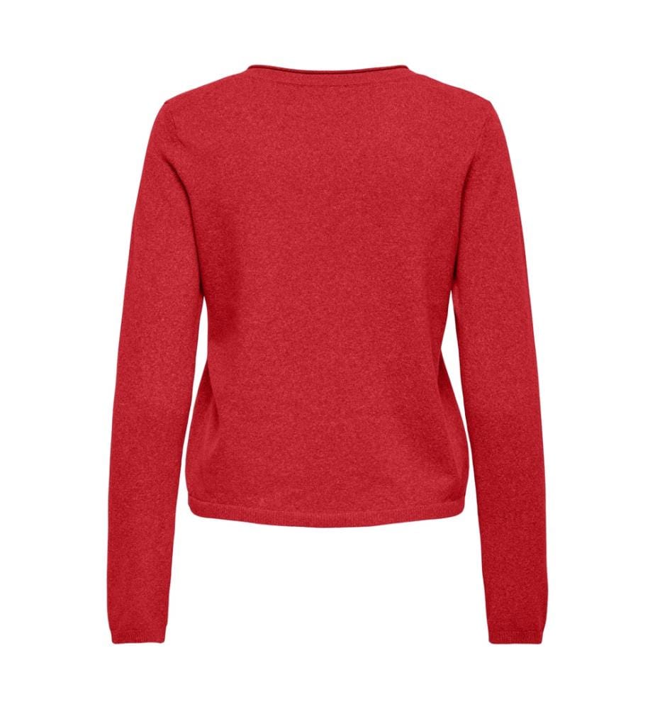 Pull à col en V - Rouge Mars