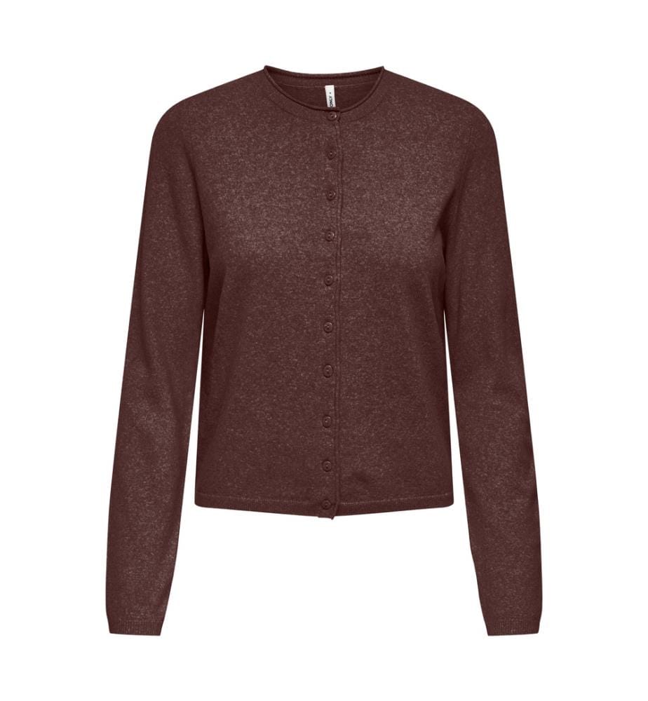 Loyal Life Strickjacke mit O-Ausschnitt und Knopfleiste - Bitter Chocolate Melange