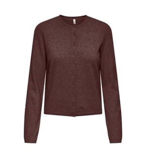 Loyal Life Strickjacke mit O-Ausschnitt und Knopfleiste - Bitter Chocolate Melange