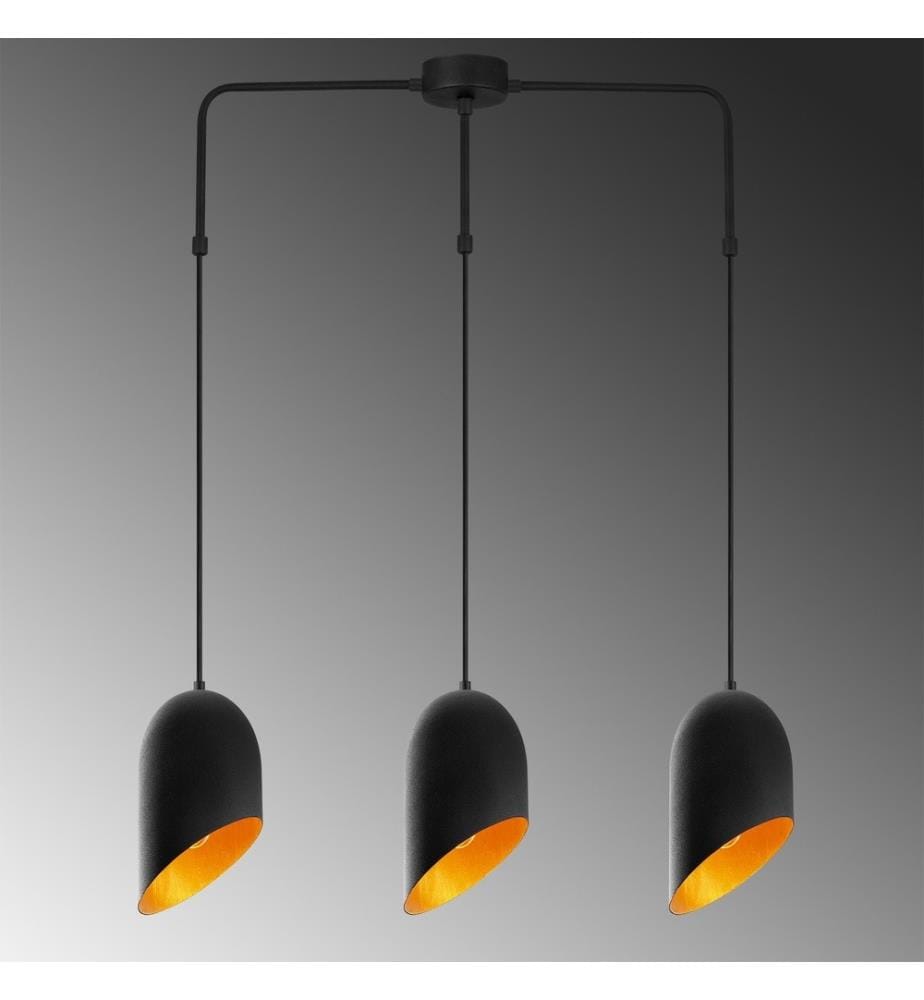 Lustre, noir, or, corps en fer