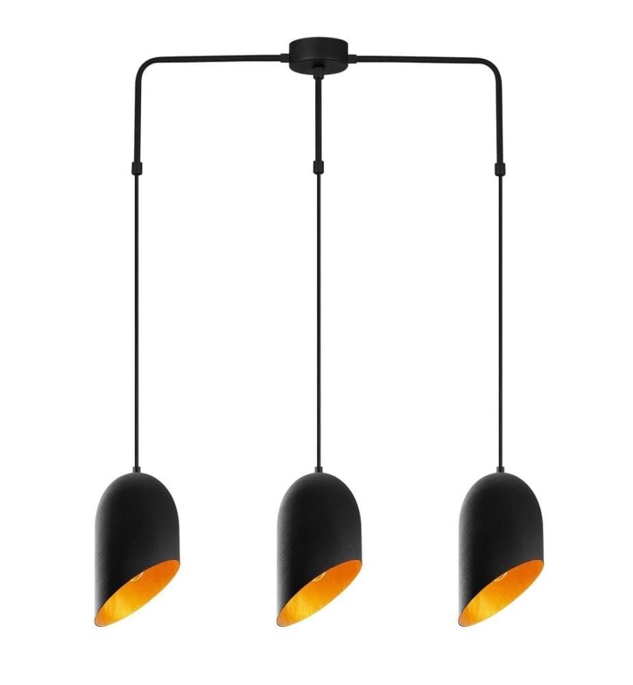 Lustre, noir, or, corps en fer
