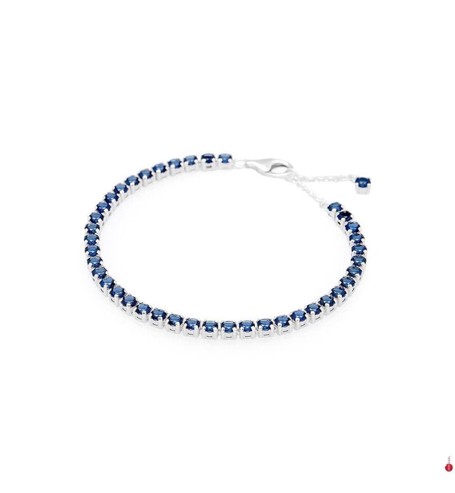 Glitzernd blaues Flussarmband - Silber 925/1000e
