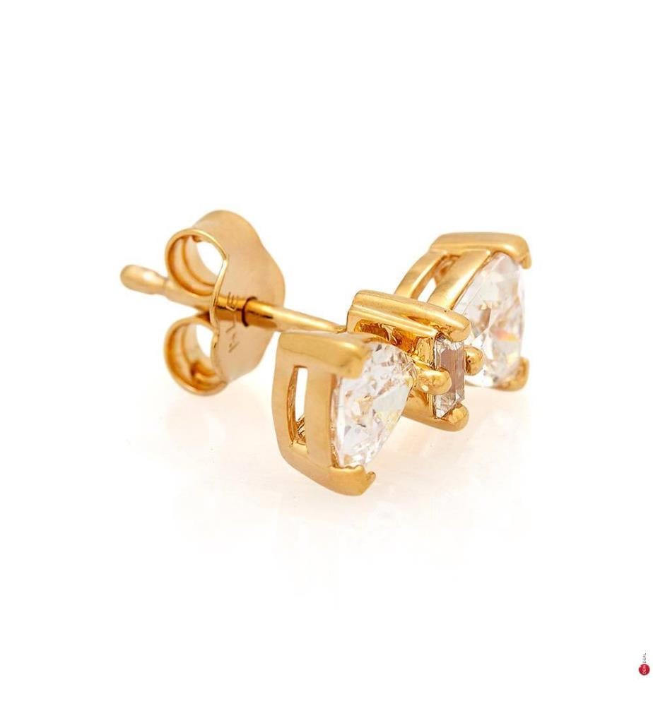 Ohrstecker Glitzernde Schleife - Goldfarbenes Metall