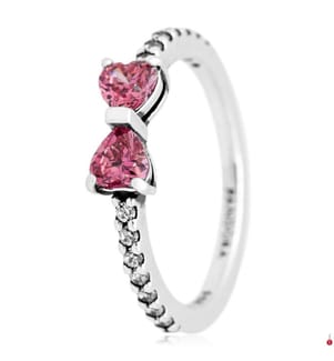 Bague Noeud Rose Scintillant: Argent 925/1000e