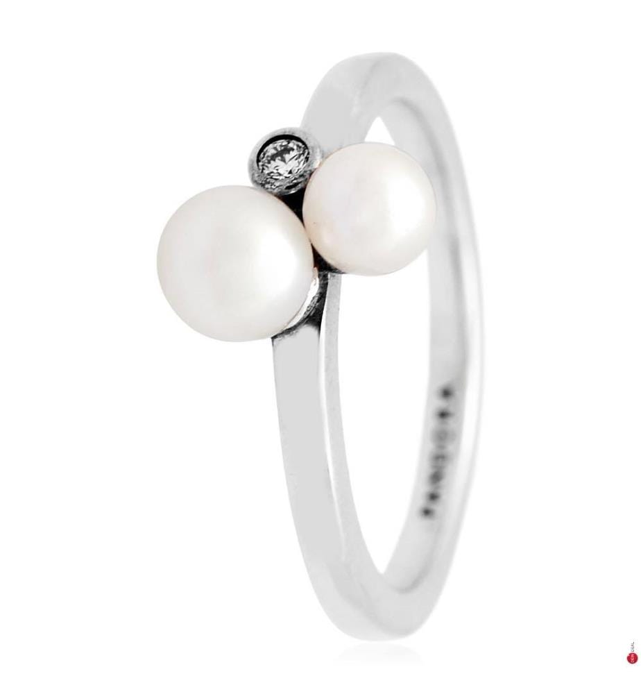 Ring Behandelte Süsswasserzuchtperlen Duo - Silber 925/1000e