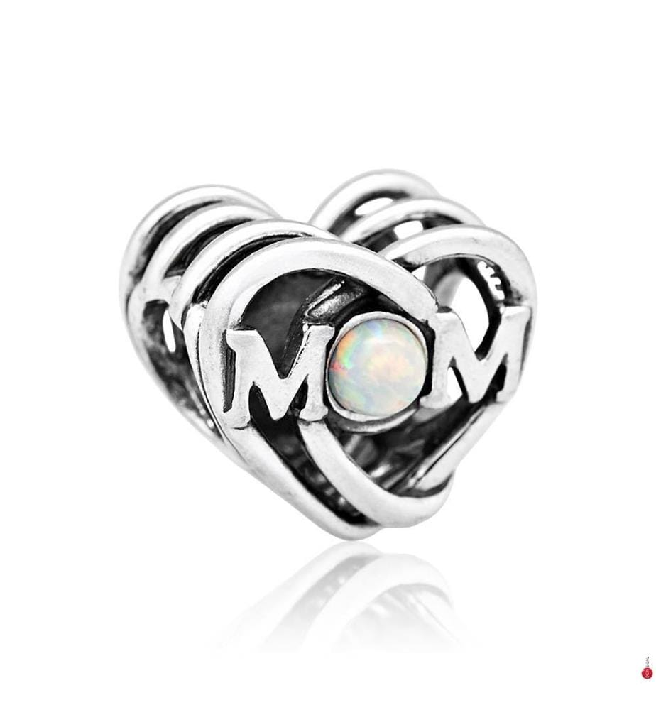 Charm Mum & Herz durchbrochen - Silber 925/1000e