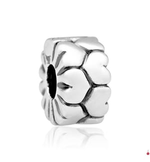 Charm a clip con motivo a cuore - Argento 925/1000e