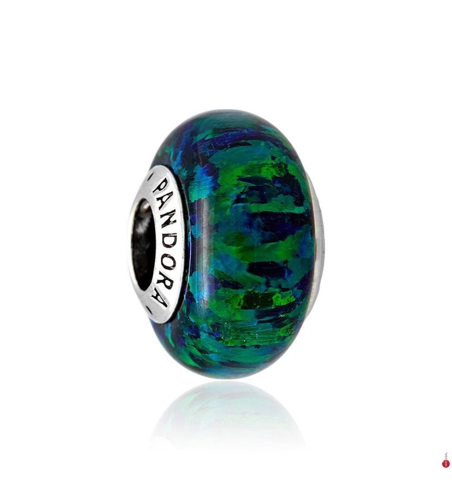 Charm verde opalescente - Argento 925/1000e