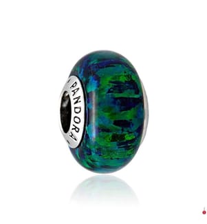 Charm verde opalescente - Argento 925/1000e