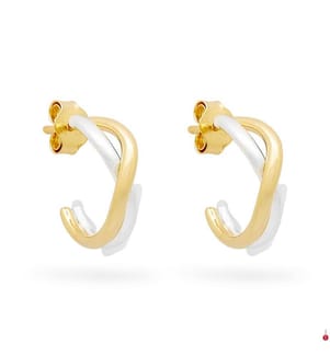 Orecchini a forma organica - Argento 925 e placcato oro 14k