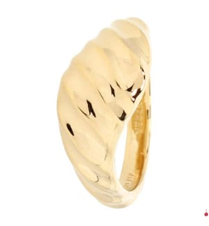 Gewellter stapelbarer Ring - Vergoldet