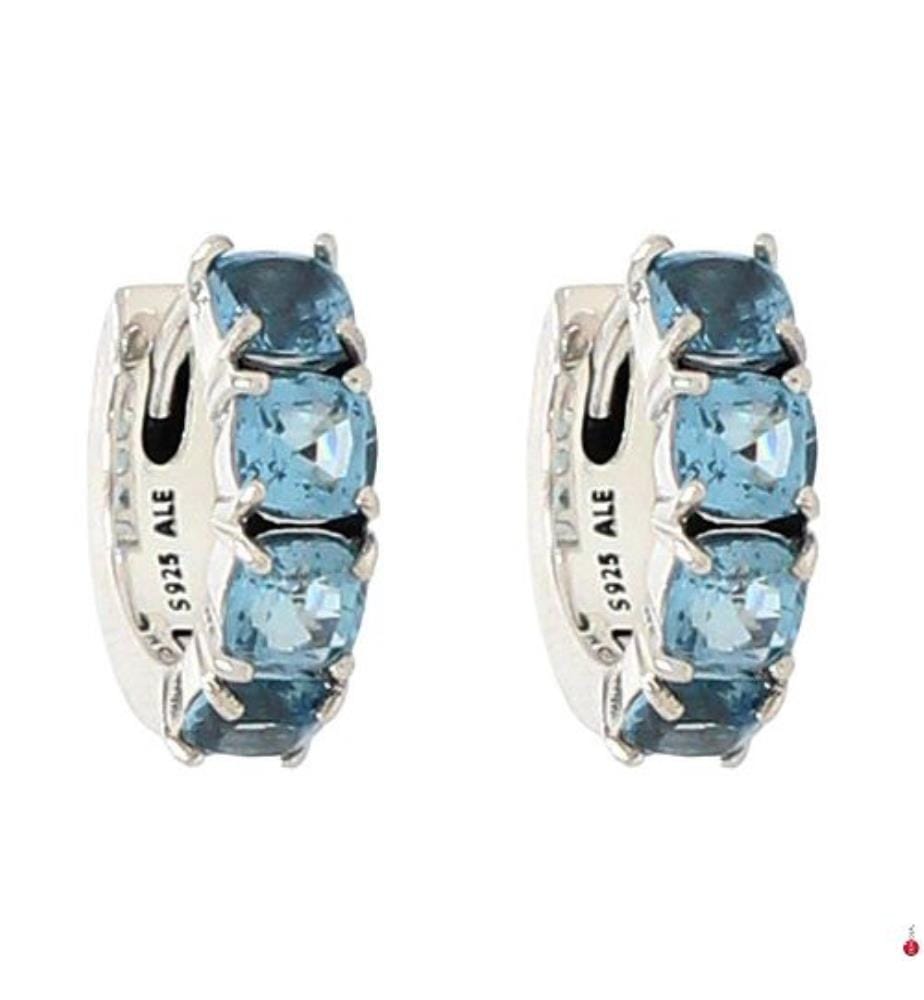 Créoles Bleu clair – Argent sterling