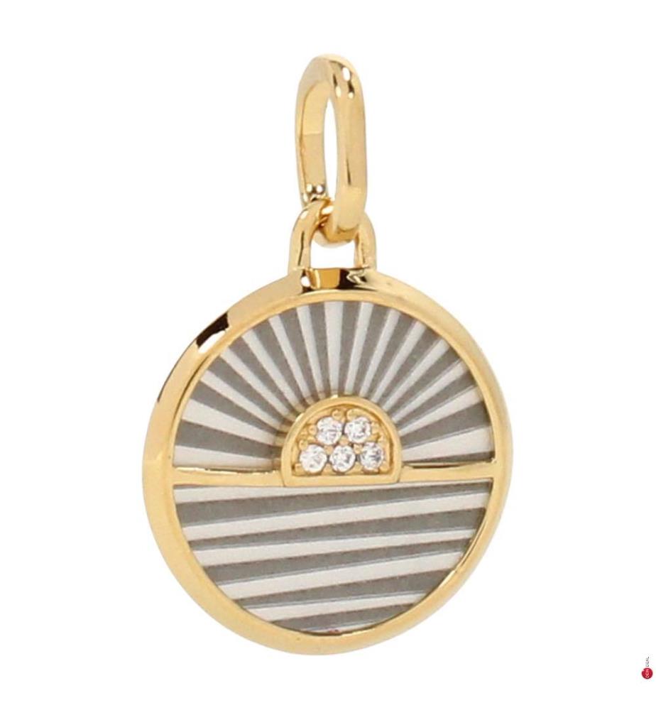 Charm Sonnenaufgang Medaillon - Gold