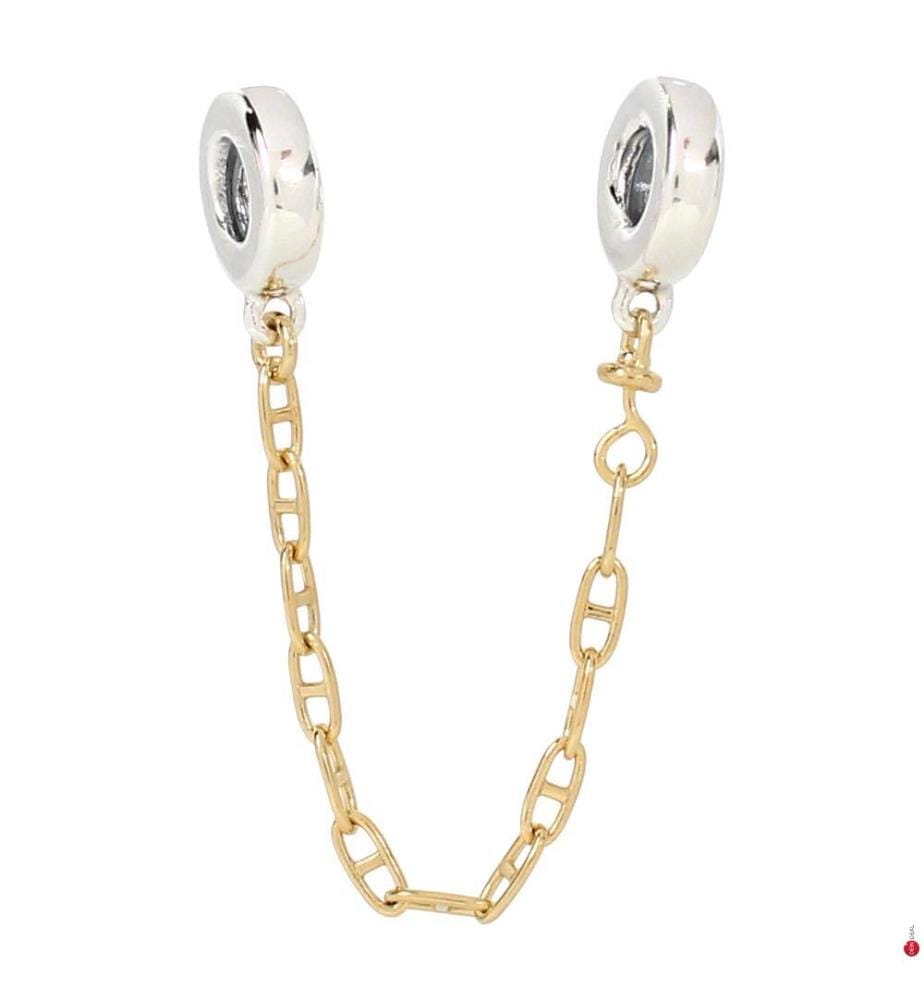 Catena lunga Comfort - Argento/oro massiccio