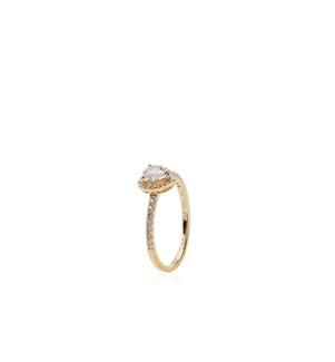 Geprägter Herzring 14K Goldplattierung - Gold