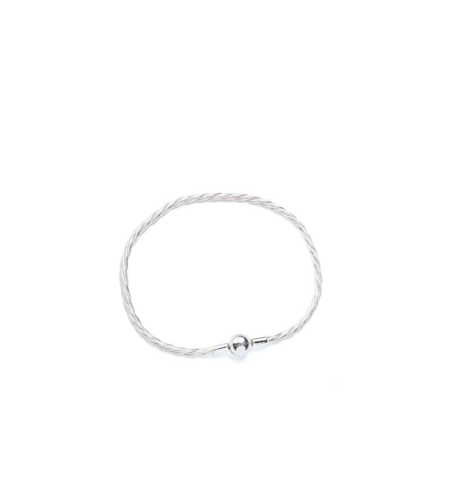 Runde Pandora Verschluss Twisted Snake Kette - Silber