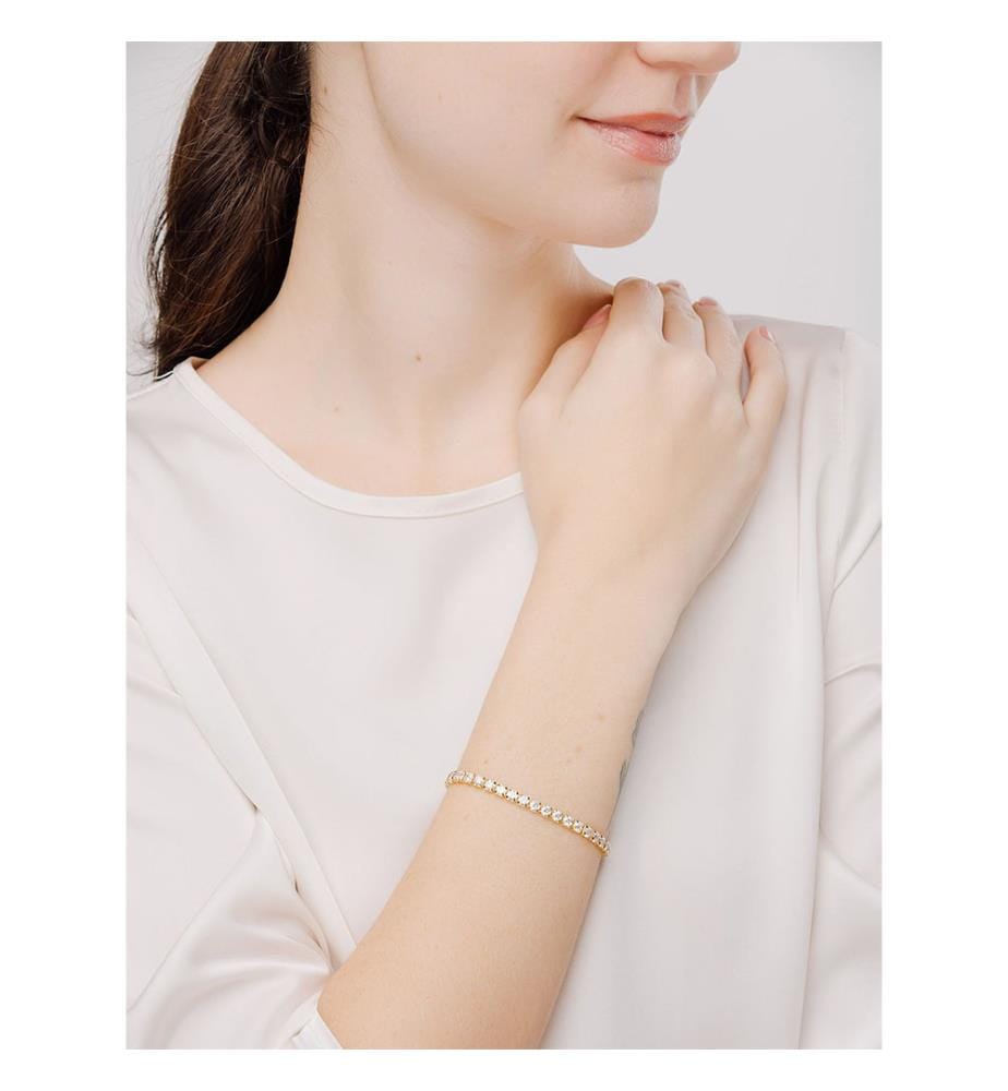 Glitzerndes Tennisarmband - Gold