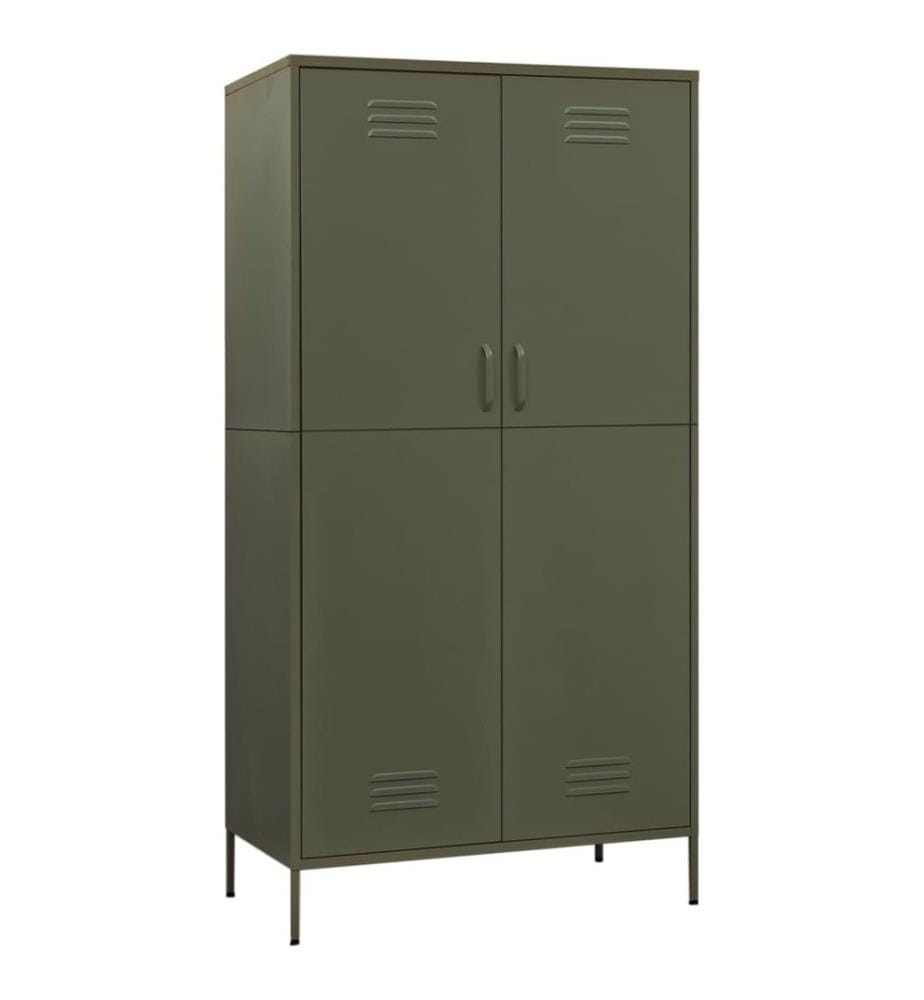 Garde-robe Vert olive 90x50x180 cm Acier