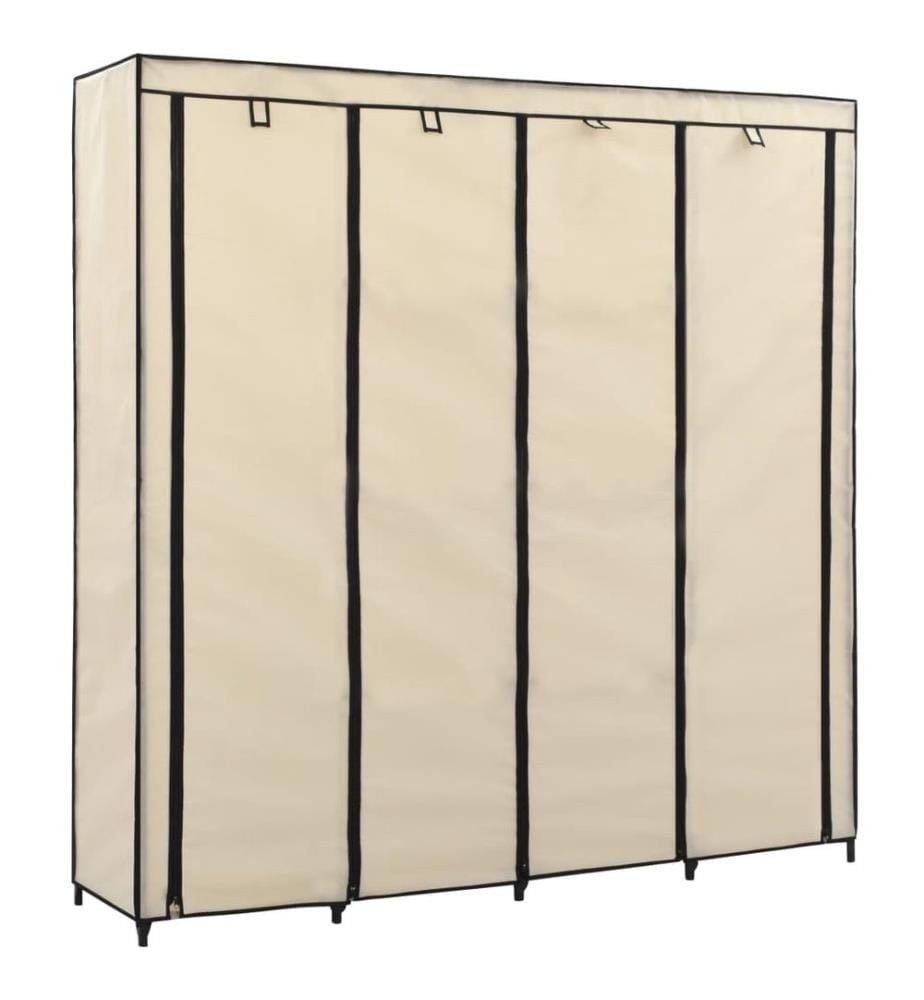 Kleiderschrank mit 4 Fächern Creme 175 x 45 x 170 cm