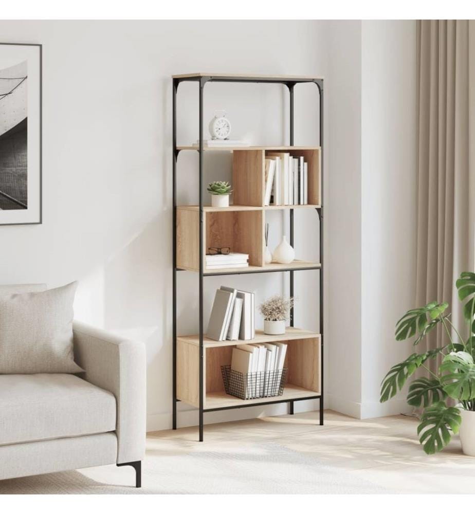 Bücherregal 5 Böden Sonoma-Eiche 76x33x188,5 cm Holzwerkstoff