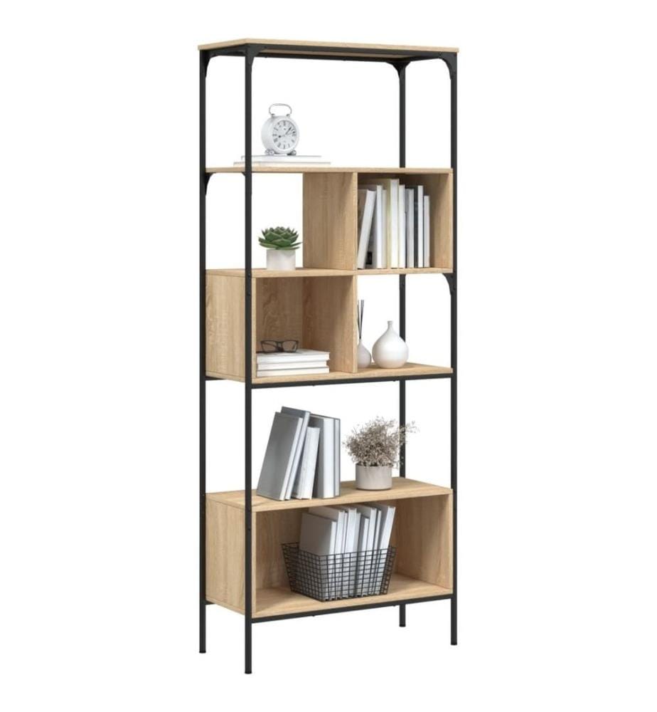 Bücherregal 5 Böden Sonoma-Eiche 76x33x188,5 cm Holzwerkstoff