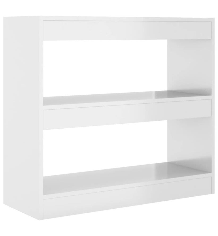 Bücherregal/Raumteiler Hochglanz-Weiss 80x30x72 cm
