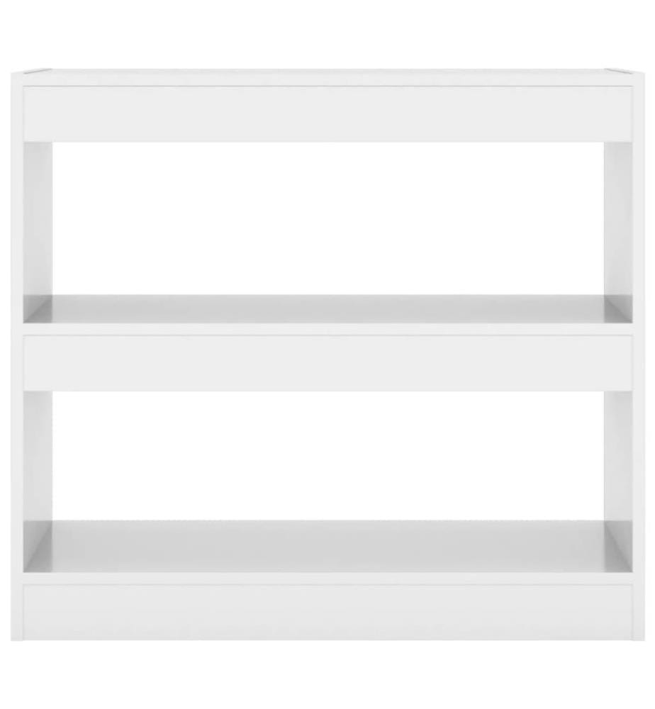 Bücherregal/Raumteiler Hochglanz-Weiss 80x30x72 cm