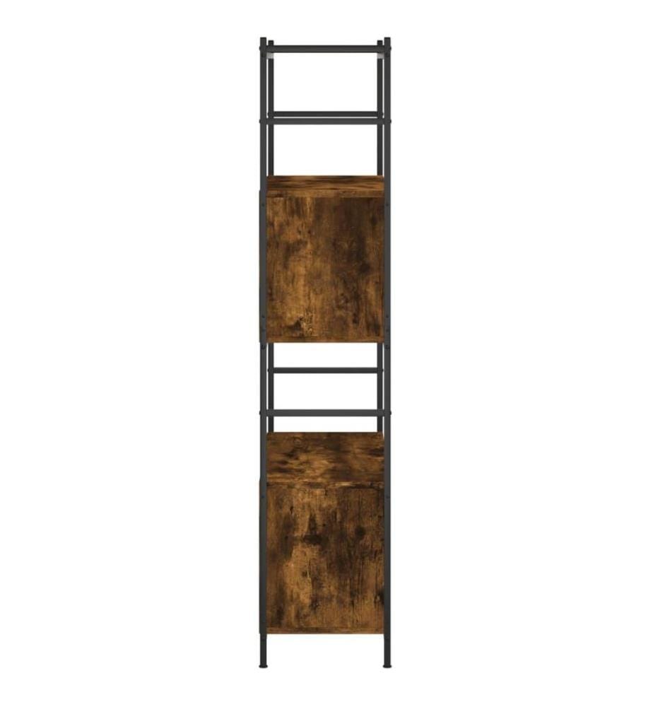 Bücherregal Räuchereiche 80x30x145,5 cm Holzwerkstoff und Eisen