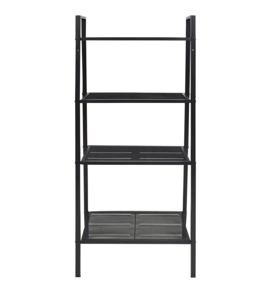 Leiter-Bücherregal 4 Ebenen Metall Schwarz