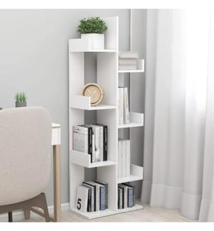 vBücherregal Weiss 48x25,5x140 cm Holzwerkstoff