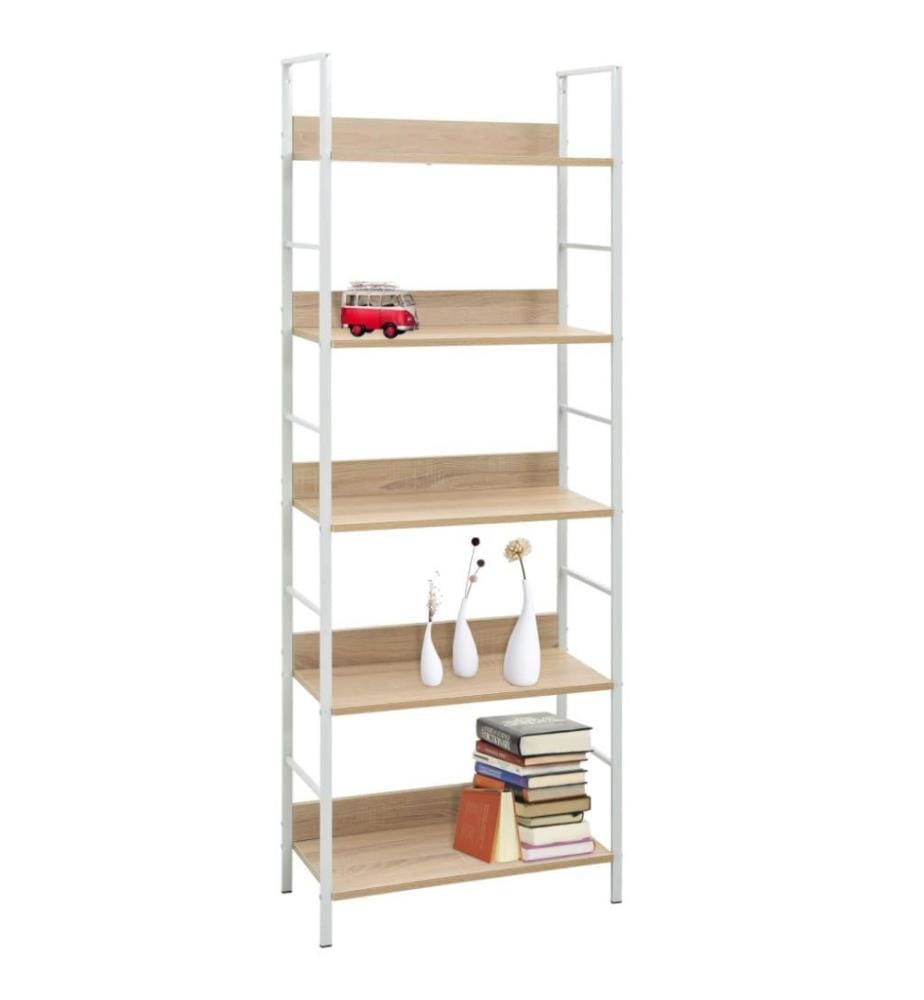 Bücherregal 5 Regalböden Eiche 60x27,6x158,5 cm Holzwerkstoff