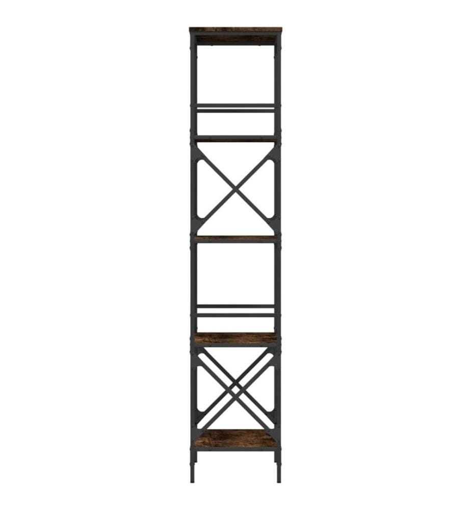 Bücherregal 5 Böden Räuchereiche 59x35x171 cm Holzwerkstoff