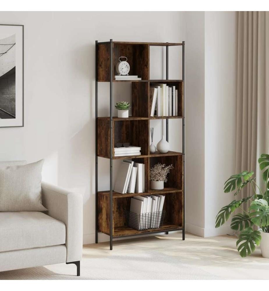 Bücherregal Räuchereiche 72x28x172 cm Holzwerkstoff