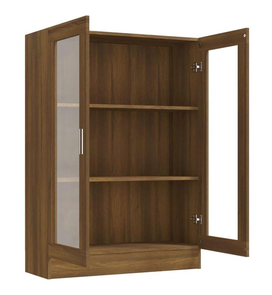 Vitrinenschrank Braun Eiche-Optik 82,5x30,5x115cm Holzwerkstoff