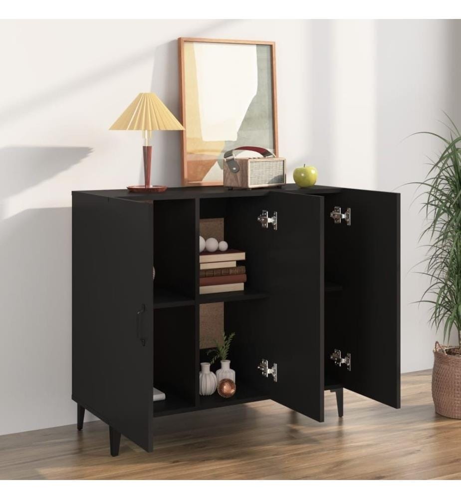 Sideboard Schwarz 90x34x80 cm Holzwerkstoff