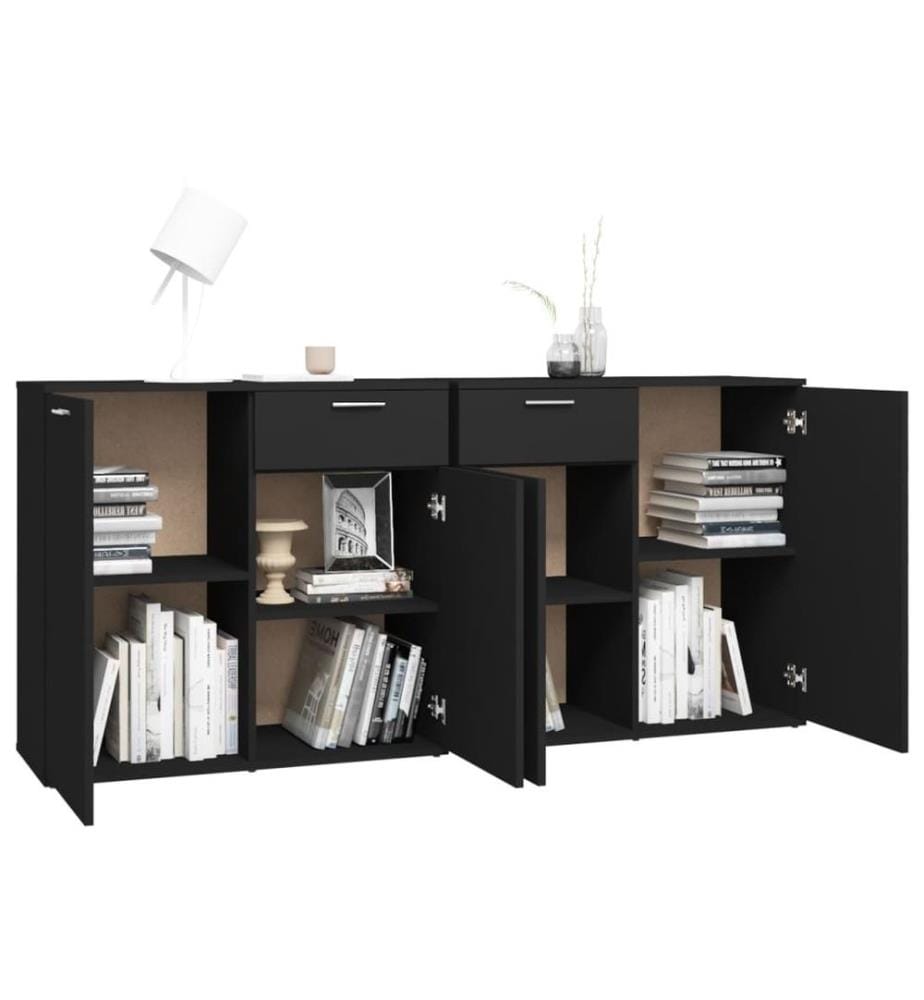 Sideboard Schwarz 160x36x75 cm Holzwerkstoff
