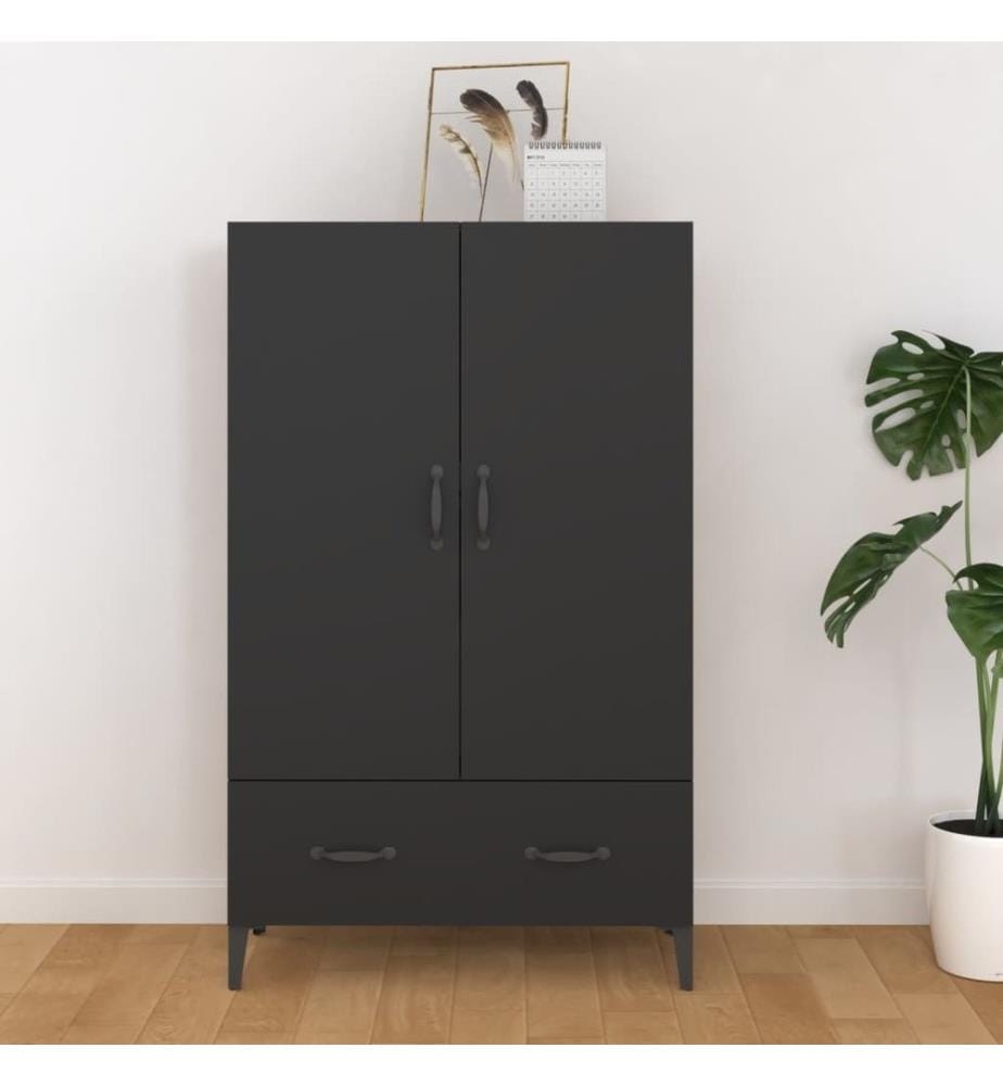 Highboard Schwarz 70x31x115 cm Holzwerkstoff