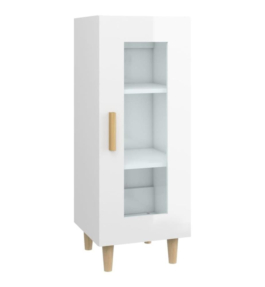 Sideboard Hochglanz-Weiss 34,5x34x90 cm Holzwerkstoff