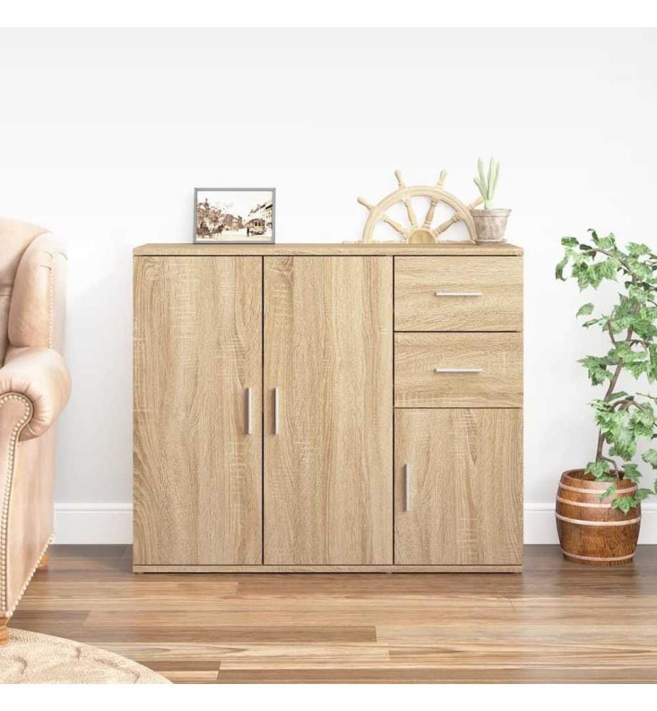 Sideboard Sonoma-Eiche 91x29,5x75 cm Holzwerkstoff