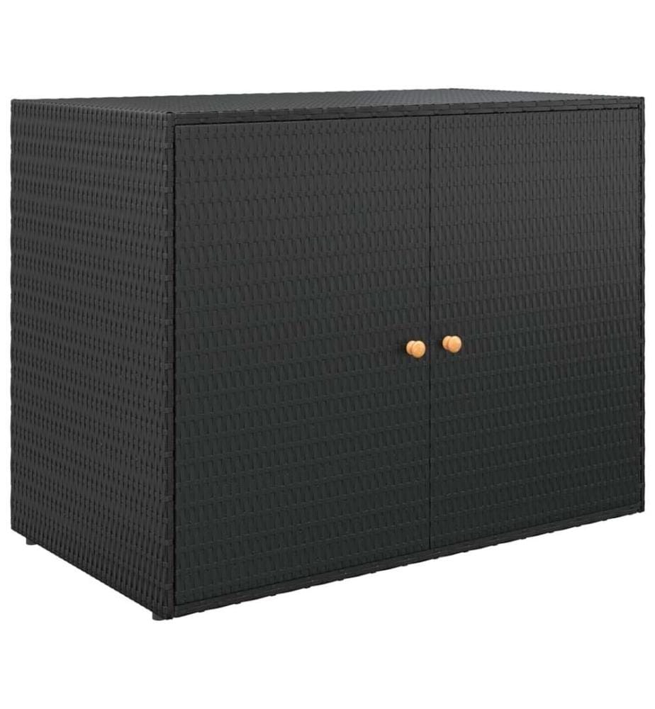 Gartenschrank Schwarz 100x55,5x80 cm Poly Rattan